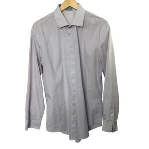 Kenneth Cole Reaction Purple Triangle Print Slim Fit Button Up Shirt Mens Large